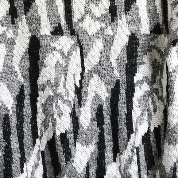 Vintage oversized knit sweater abstract print Helen Harper grey M medium top - Picture 4 of 6